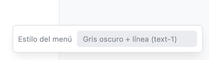 A temporary selector for comparing menu styles
